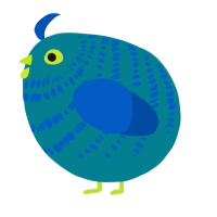 A sea and ultramarine chicken with a bar pattern