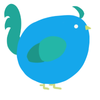 A sky and turquoise chicken
