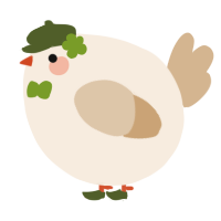 A cream and beige chicken
