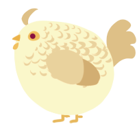 A cream and beige chicken with a half-lace pattern