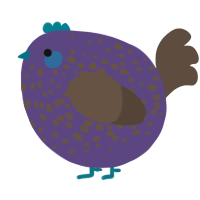 A overcast and bark chicken with a speckle pattern