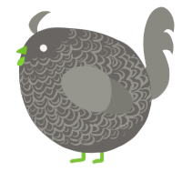 A grey and ash chicken with a double-lace pattern