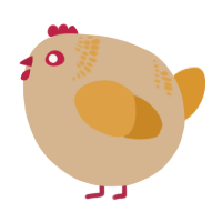 A beige and orange chicken with a neck-band pattern