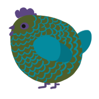 A olive and sea chicken with a lace pattern