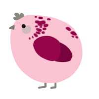 A rose and maroon chicken with a neck-speckle pattern