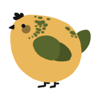 A honey and olive chicken with a neck-speckle pattern