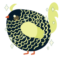 A tumblr and lemon chicken with a lace pattern