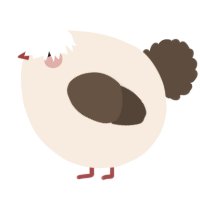 A cream and bark chicken