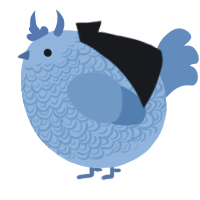 A sky and sapphire chicken with a double-lace pattern