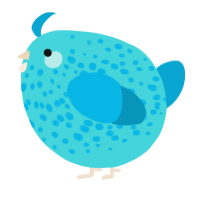 A aqua and cerulean chicken with a speckle pattern