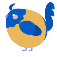 A honey and ultramarine chicken with a head pattern