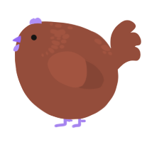 A russet chicken with a neck-speckle pattern