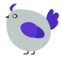 A silver and indigo chicken