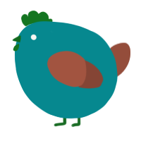 A teal and russet chicken