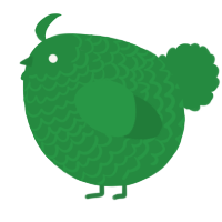 A viridian chicken with a lace pattern