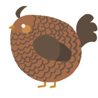 A brown and bark chicken with a lace pattern