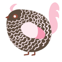 A bark and rose chicken with a lace pattern