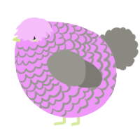 A lavender and ash chicken with a lace pattern