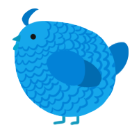 A sky and sapphire chicken with a lace pattern