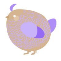 A beige and lilac chicken with a double-lace pattern