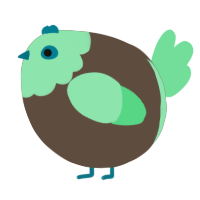 A bark and spring chicken with a head pattern