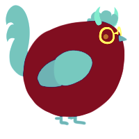 A maroon and sky chicken