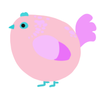 A rose and lavender chicken with a neck-speckle pattern