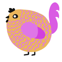 A honey and orchid chicken with a lace pattern