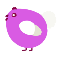 A orchid and white chicken