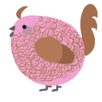 A pink and brown chicken with a double-lace pattern