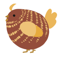 A russet and honey chicken with a bar pattern