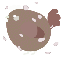 A brown and red chicken with a lace pattern
