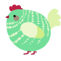 A spring and apple chicken with a bar pattern
