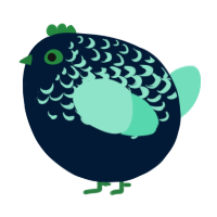 A tumblr and mint chicken with a half-lace pattern