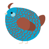 A cerulean and russet chicken with a lace pattern