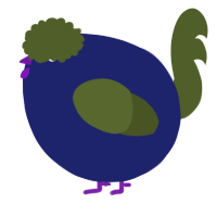 A navy and olive chicken
