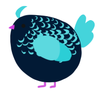 A tumblr and aqua chicken with a half-lace pattern