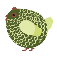 A olive and lemon chicken with a lace pattern