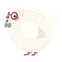 A lavender and mist chicken with a double-lace pattern