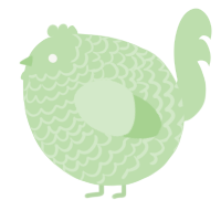 A gluppy chicken with a lace pattern