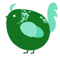 A leaf and mint chicken with a neck-speckle pattern