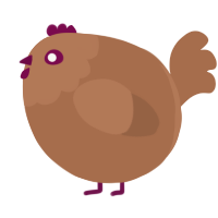 A brown chicken with a head pattern