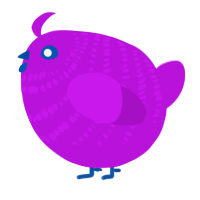 A amethyst chicken with a bar pattern