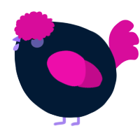 A tumblr and fuchsia chicken