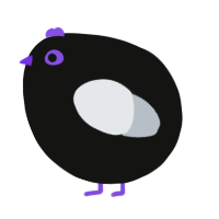 A black and mist chicken
