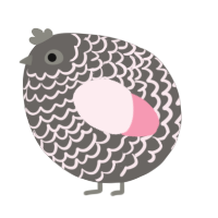 A grey and rose chicken with a lace pattern