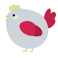 A mist and crimson chicken