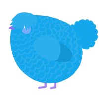 A sky chicken with a lace pattern