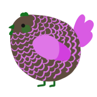 A bark and orchid chicken with a lace pattern
