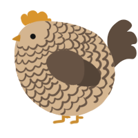 A beige and bark chicken with a lace pattern